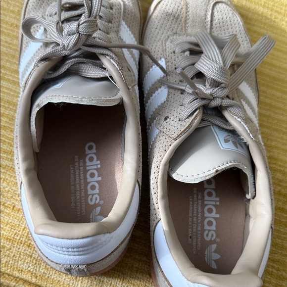 adidas // cream white striped samba shoes - Picture 5 of 6